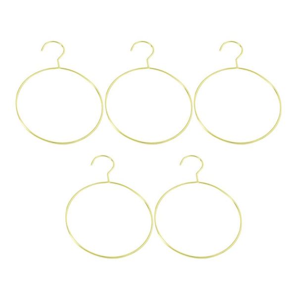 hangers & racks 5pcs round clothes iron creative scarf metal hanger (golden)